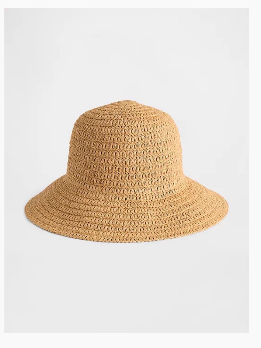 Woven Straw Beach Hat - Tan
